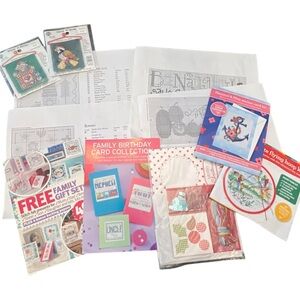 Lot Cross Stitch Kits Seasons Hoop Thread Aida Card Bookmark Frame Patterns
